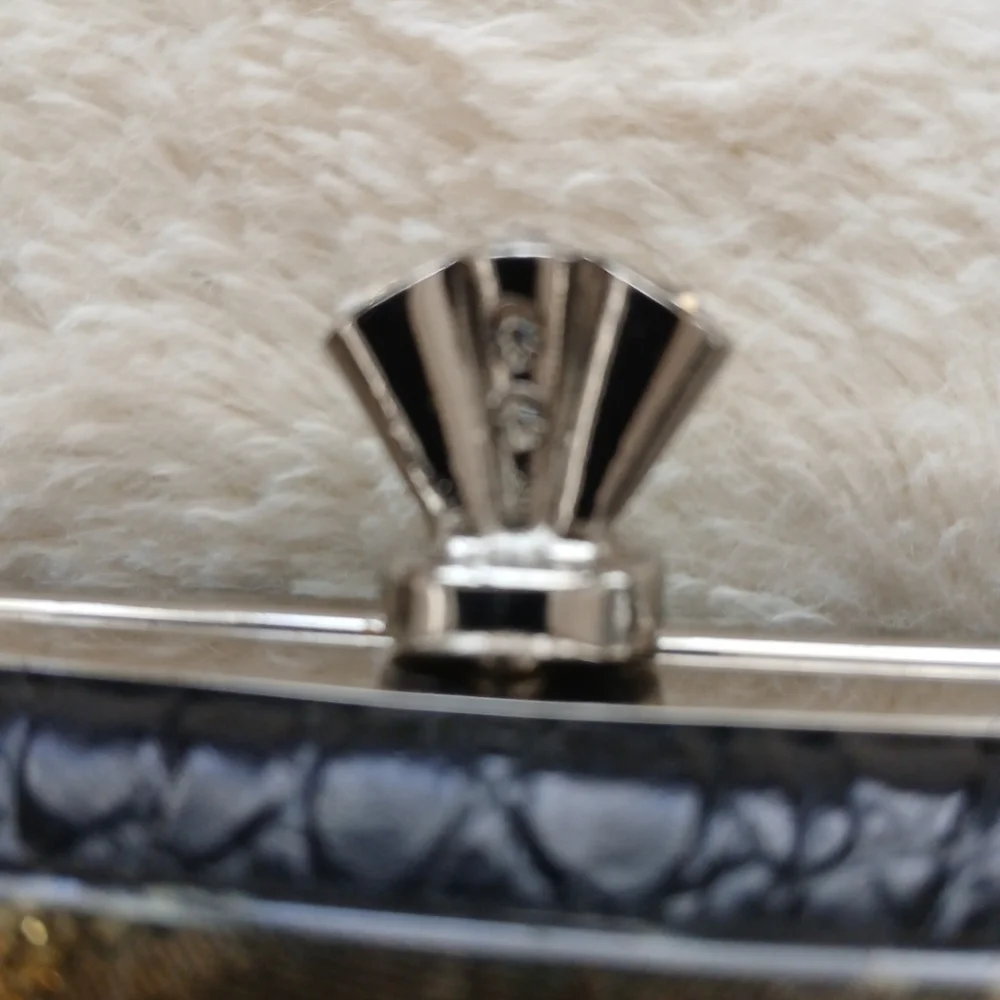 Debbie Brooks Black Silver Gem Clasp Handbag Cheetah Shoe Floral Crystals. FL - Picture 8 of 12